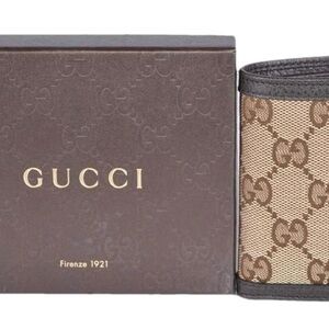 Gucci Guccissima Canvas and Ebony Leather Trim Men’s Wallet